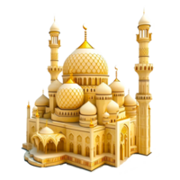 ai generativ Moschee Gebäude realistisch isoliert mit transparent Hintergrund png