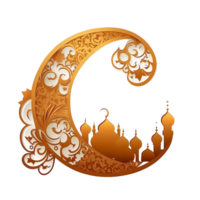 ai génératif eid mubarak lune gratuit illustration png