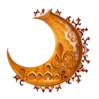 Ramadan Kareem Poster With Golden Crescent Moon png