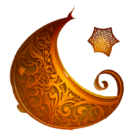 ai génératif eid mubarak lune et étoile illustration png