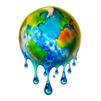 melting world isolated on transparent background png