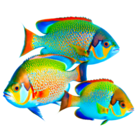 ai generatief gekleurde vis PNG transparant