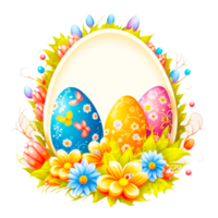 oval shape frame with Easter egg png