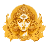 ai generativo hindú diosa Durga cara ilustración png