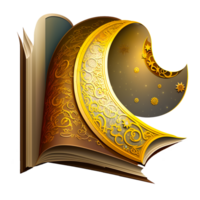 ai generativ Ramadan kareem Koran mit Mond kostenlos Illustration png