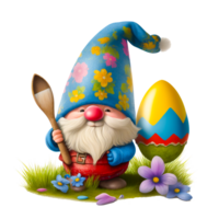 ai génératif mignonne Pâques gnome gratuit illustration png