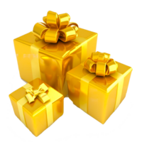 ai generatief gouden geschenk doos PNG transparant