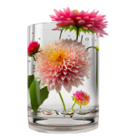 ai generativ Blume dekorativ Glas Vase Innere Dekoration kostenlos Illustration png