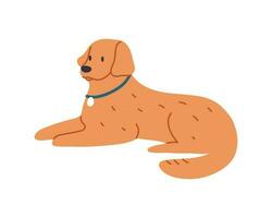 Cute dog lies. Flat vector illustration.