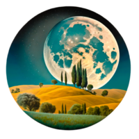 AI generative Space landscape with moon png
