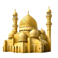 ai generativo dorado islámico mezquita png
