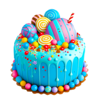 ai generatief kleurrijk verjaardag taart icoon png