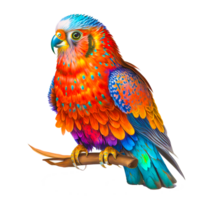 free AI generative  cartoon colorful parrot illustration png
