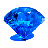 Realistic bright shiny sapphire isolated on transparent background png