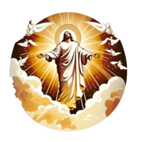 ai generativo Jesus céu transparente fundo png clipart