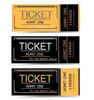 vector Black and orange ticket design. Realistic ticket. Admit one. Pass.