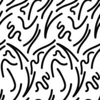 Black lines squiggle seamless pattern vector illustration