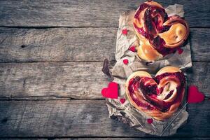 Sweet pastry and hearts photo