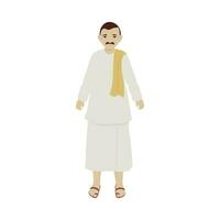 Indian Man Wearing Traditional Costume In Standing Pose. vector