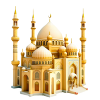 ai génératif d'or mosquée isolé sur transparent Contexte png