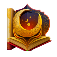 Quran and moon illustration png
