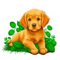 ai génératif mignonne peu marron chien gratuit illustration png