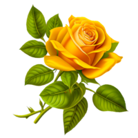 ai generativo amarillo Rosa flor ilustración png