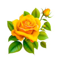 AI generative yellow rose flower free illustration png