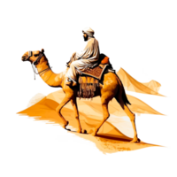 ai generativo equitação uma camelo png transparente