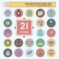 Icon Set Decoration. related to Education symbol. color mate style. simple design editable. simple illustration vector