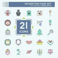 Icon Set Decoration. related to Education symbol. doodle style. simple design editable. simple illustration vector