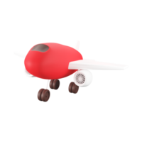 3D Illustration Of Red Helicopter Icon. png