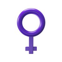 3D Rendering Female Gender Sign In Purple Color. png