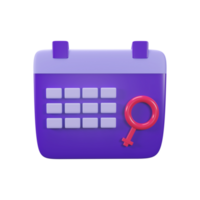 3D Render of Calendar With Venus Sign In Purple And Pink Color. png