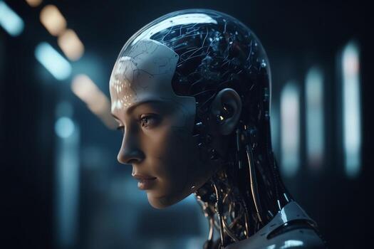 Advanced artificial intelligence the future rise in technological singularity using deep learning algorithms. photo