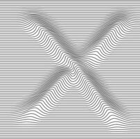 Letter with a linear pattern on a white background wave vector