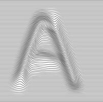 letra alfabeto espejismo con líneas olas vector