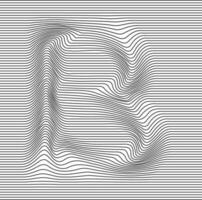 letter alphabet illusion with lines waves vector