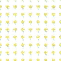 Doodle chamomile seamless pattern. Hand drawn ditsy print. Abstract floral ornament. Simple botanical backdrop. vector