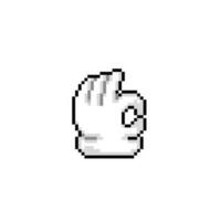 ok finger gesture in pixel art style vector