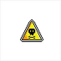 skull triangle mark in pixel art style vector