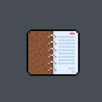 open notes in pixel art style vector