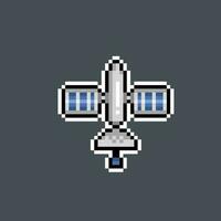 satellite in pixel art style vector