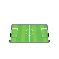 soccer ball field in pixel art style vector