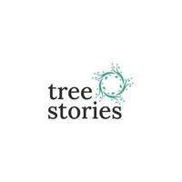 organic tree stories logo design vector illustration. creative of circle element for garden, planting, and farm business with simple, modern and elegant isolated on white background.