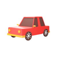rojo y amarillo ilustración de coche 3d hacer icono. png