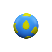 3D Rendering of Earth Globe Element In Blue And Yellow Color. png