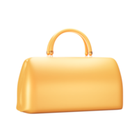 Isolated Golden Hand Bag Icon In 3D Style. png