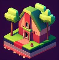 3d model of a house with a sign that says carton home Free photo