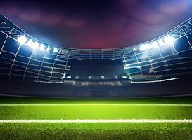 fútbol fútbol americano estadio con focos foto ai generado